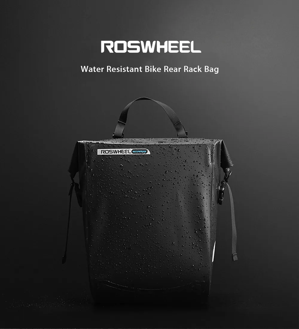 Roswheel 20l قدرة كبيرة مقاومة للماء دراجة الرف الخلفي حقيبة معلقة السلة pvc دراجة الخلفي الرف دراجة الجبهة أنبوب السلة