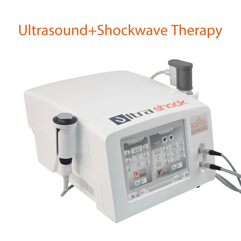 Nouvelle physiothérapie d'arrivée machine à ultrasons combiner Shockwave de pression d'air et de l'échographie pour le traitement ed soulagement de la douleur