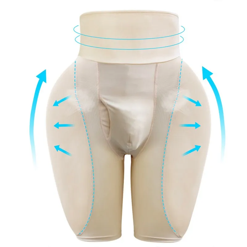 Homens shapers de corpo de bunda falsa cintura alta lado espólio acolchoado sem costura barriga controle calcinha shapewear boxer hip realçador bunda levantador u256p