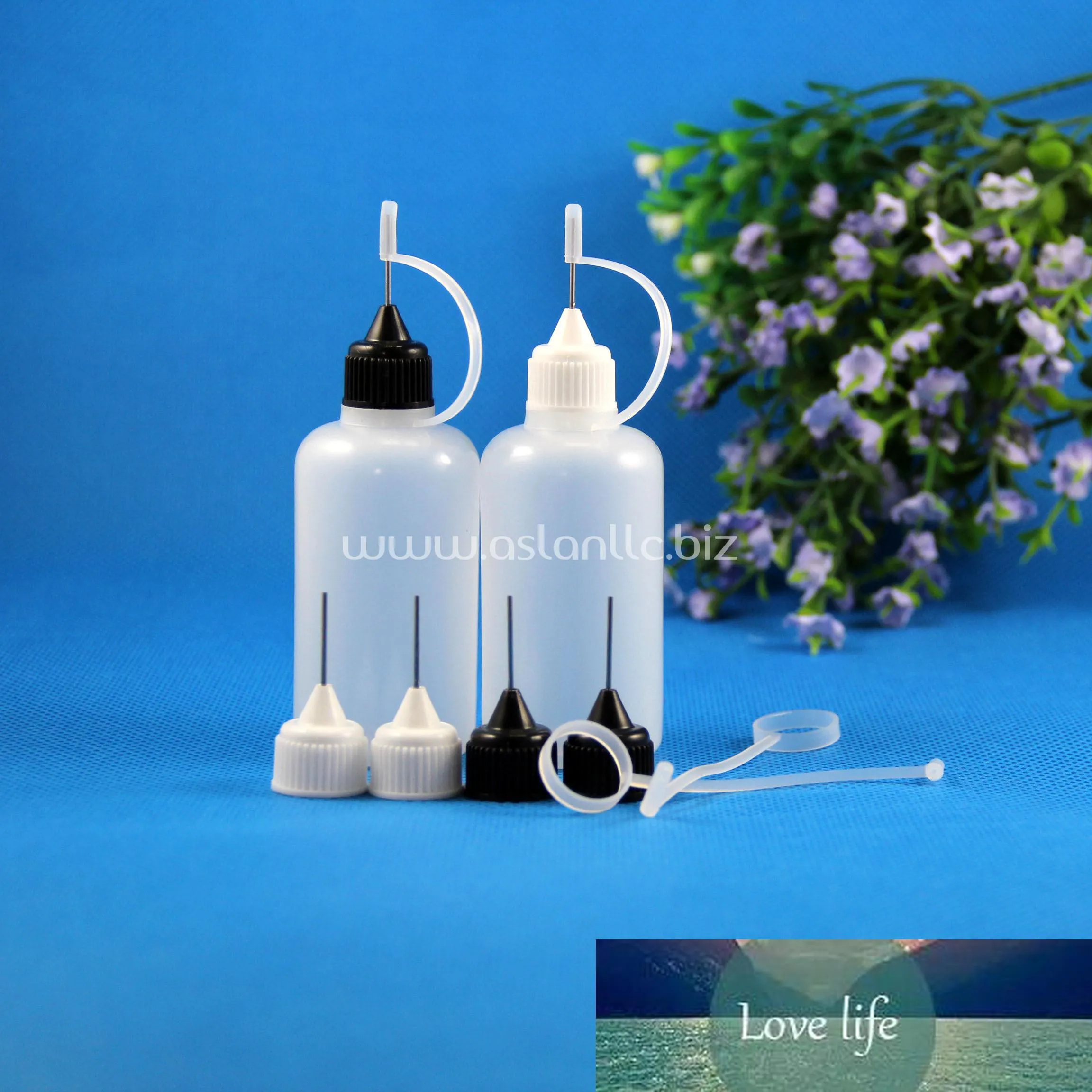 Plastic Dropper Bottles Metal Needle Caps Rubber Safe Tip Cig Vapor Liquid Flux Ink