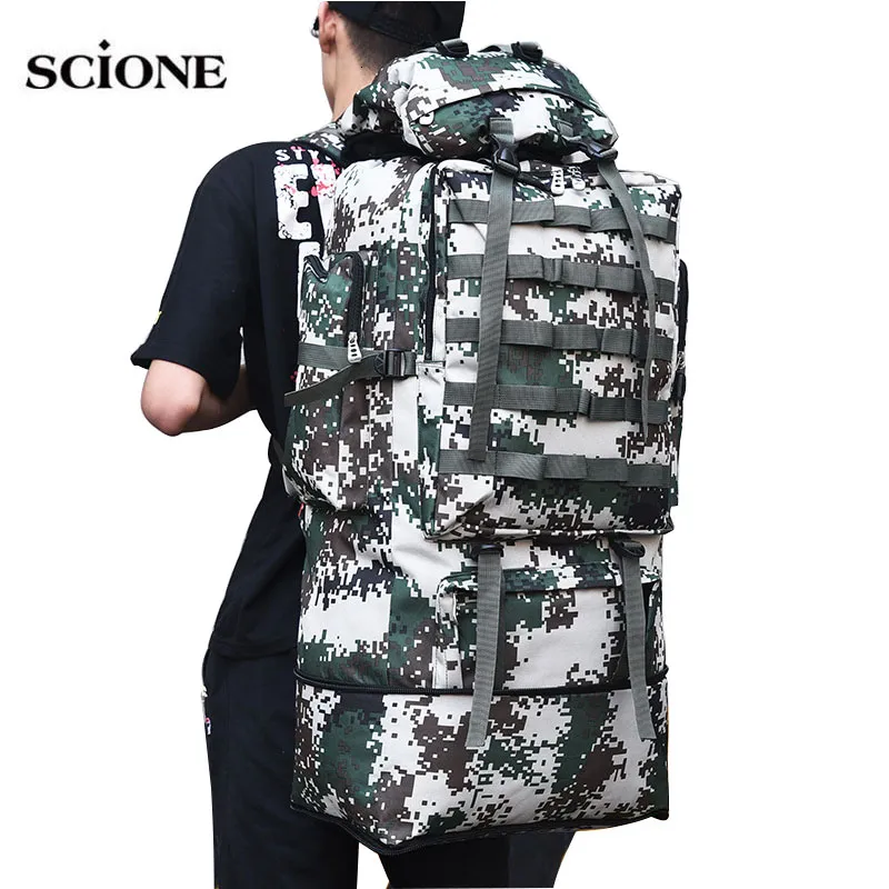 Mochila táctica militar para hombre, bolsa grande de 100l para viaje al  aire libre, senderismo, Trekking