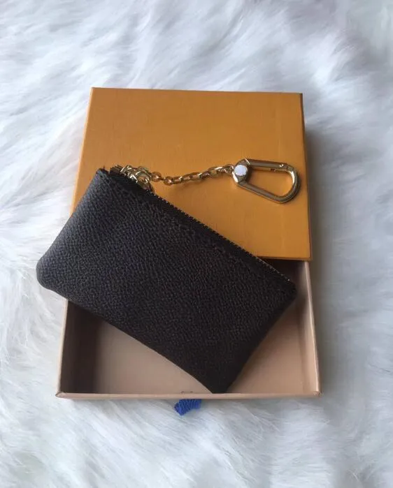 4 kolorowe etui na klucze Damier leather posiada dobrej jakości słynne klasyczne projektantki kobiety brelok portmonetka małe skórzane portfele na klucze bez pudełka
