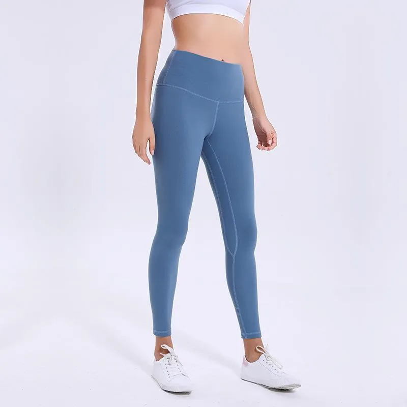 LU-32 lulemon Solid Color Women yoga pants High Waist Sports Gym Wear Leggings Elastic Fitness Lady Overall Full Tights Workout33