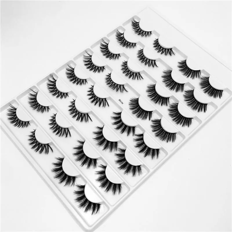 16Pairs/Set 3D Faux Mink False Eyelashes Handmade Thick EyeLashes Fluffy Long Lashes Makeup Tools Faux Eye Lashes