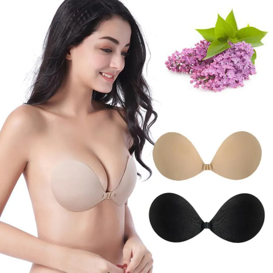 Sticky silicone bras invisible backless women bra push up self