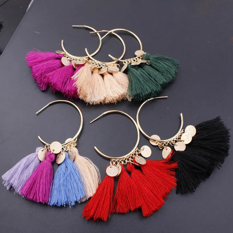 Bohemian Tassel Earrings Vintage Handmade Pendant Boho Jewelry For