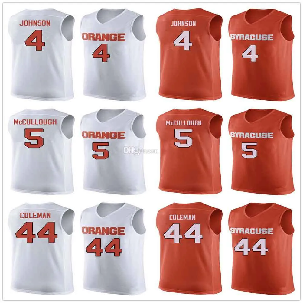 Syracuse Orange College #4 Wesley Johnson Basketball Jerseys #5 Chris McCullough #44 Derrick Coleman Mens Ed Custom