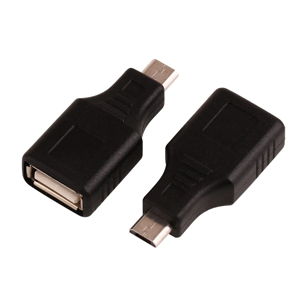 USB2.0 Kvinna till Micro USB B 5 Pin Male Plug OTG Connector Adapter Converter för Universal Cellphone