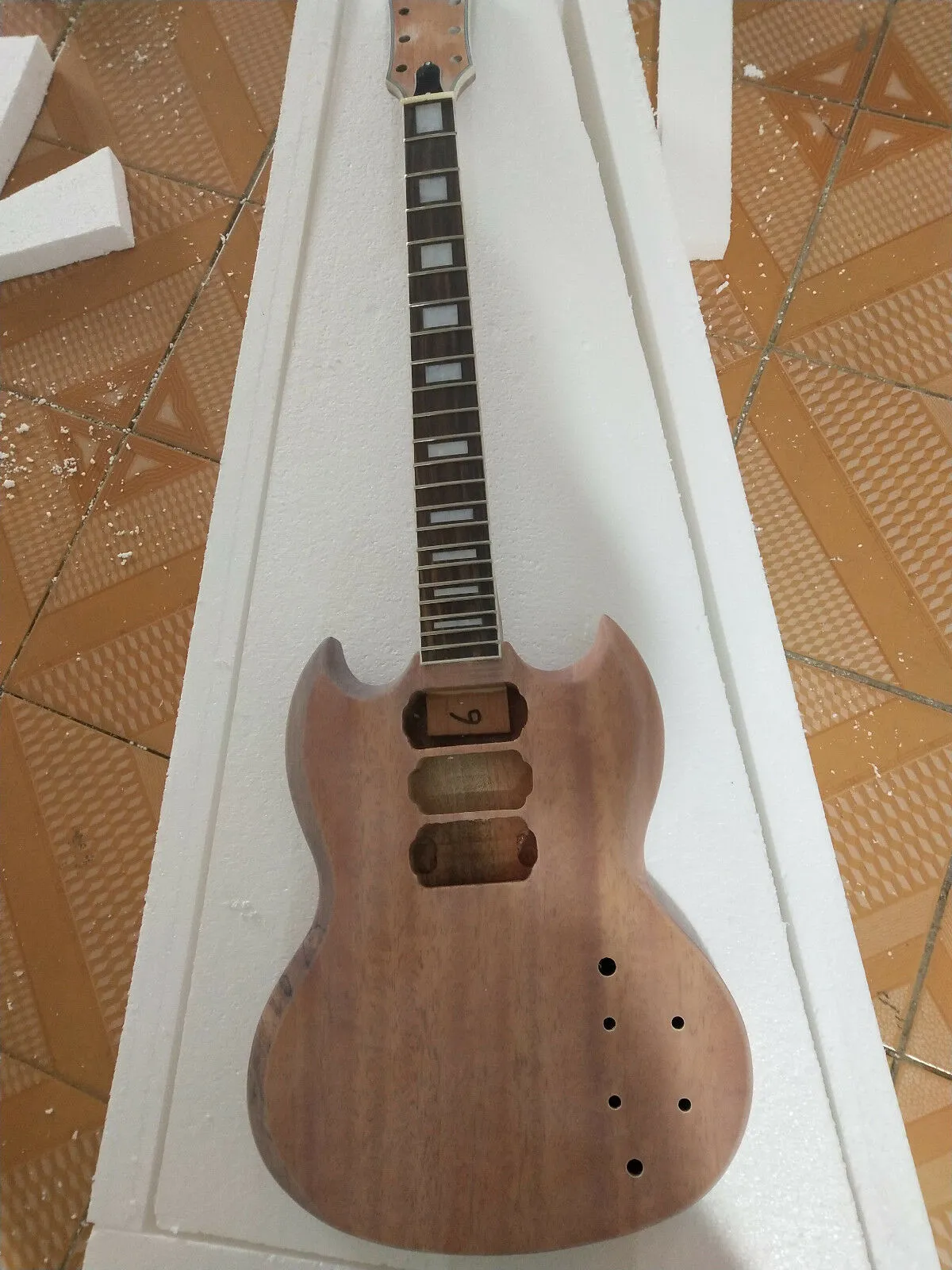 Diy unfinished double neck sg electric on sale guitar kit