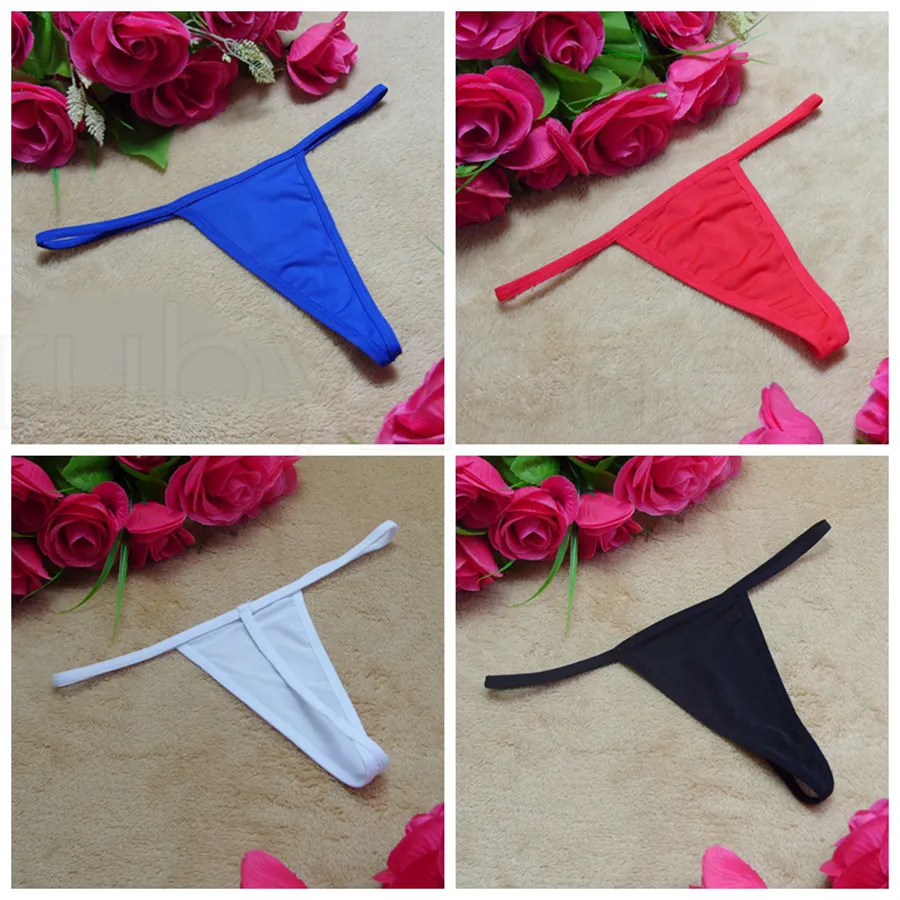 Women Solid Color Underwear Panties Lady Fashion Tangas G-Strings Thongs Underwear T-pants Lingerie Panties 4setyls RRA2229