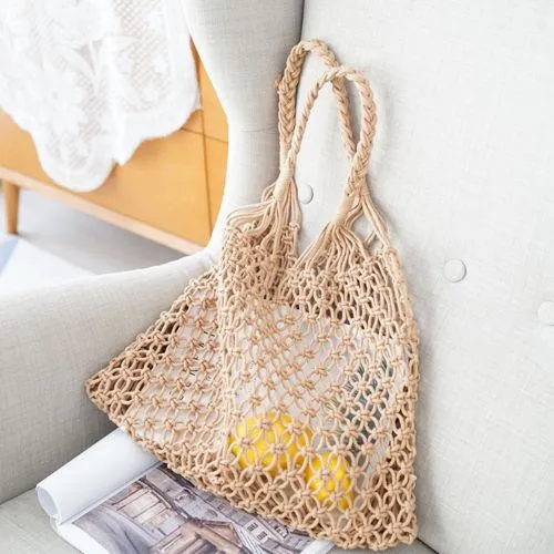 Hot Fashion Women Fishing Net Woven Hand Foldable Bag For Clothes Woven  Irregular Handbag Summer Beach Bags From Merryseason, $13.35