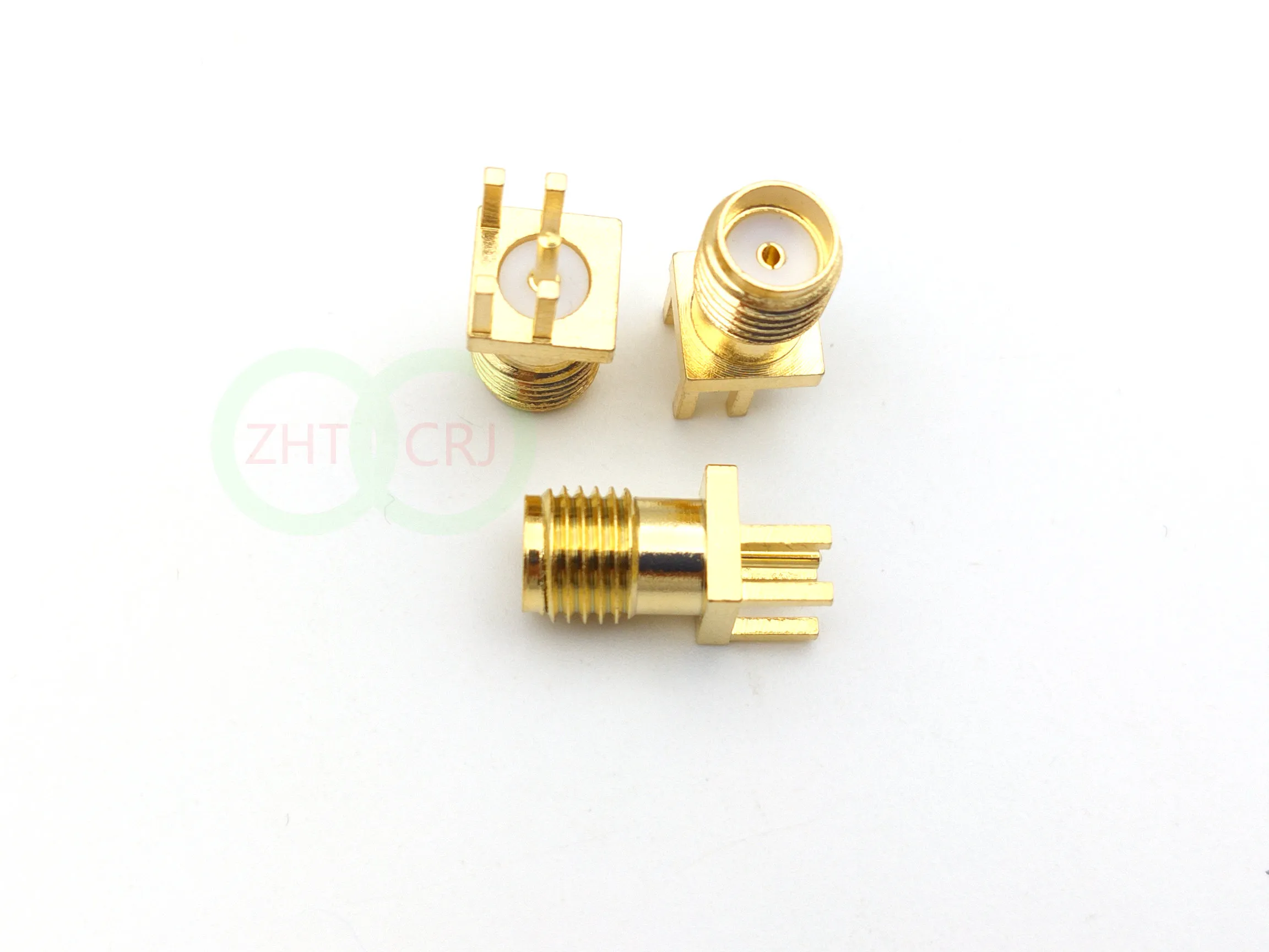 Gold SMA female jack solder PCB clip edge mount RF adapter connector