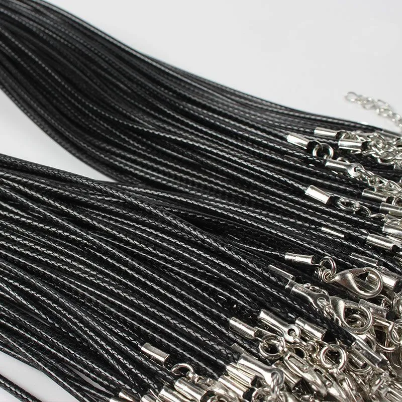 100 cordones de cuero con cierres, cuerda de collar de cuerda, cordones de  collar de 25 colores para colgantes, cadenas de collar de alta calidad de