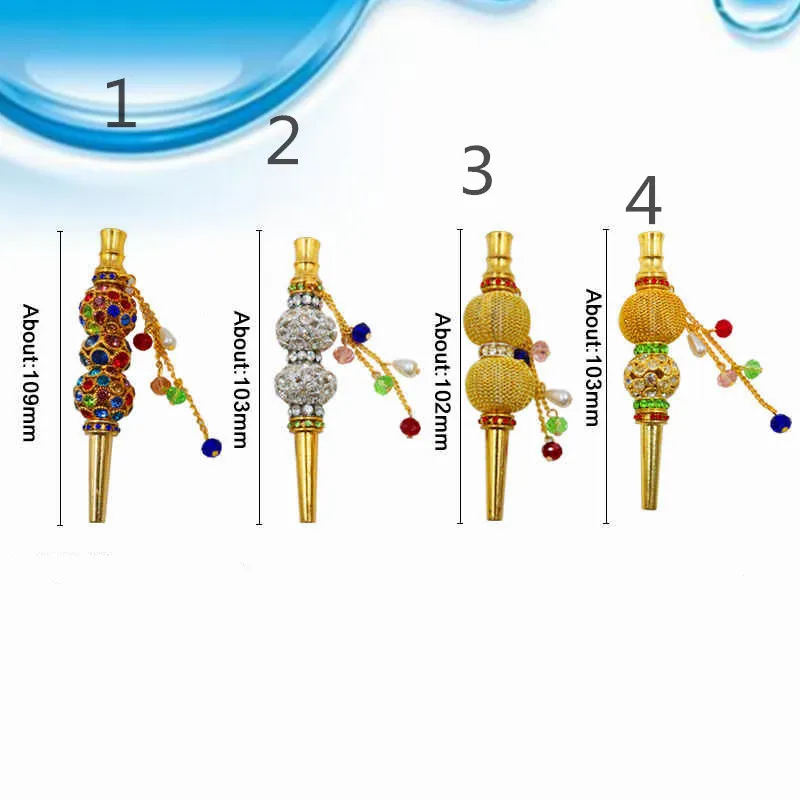 Rodzaj Rhinestone Zroszony Uchwyt Papierosowy Alloy Hookh Usta Rury Diament Arab Shisha Narguile Filtr Dymienie Fajki Akcesoria Wskazówki Najlepsza Sprzedaż