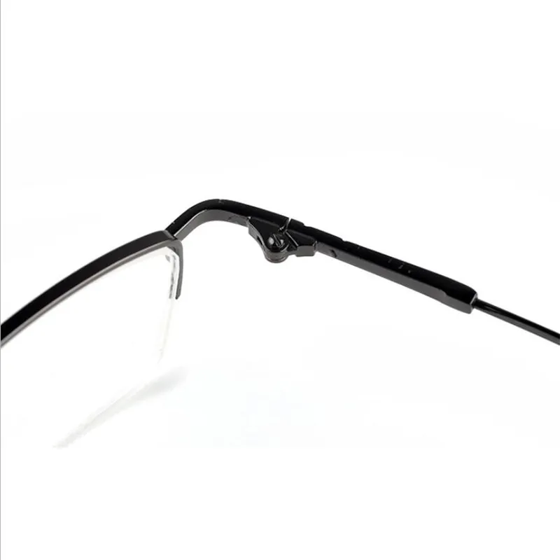 Wholesale-Metal Half Frame Myopiaメガネ男性ファッションスクエアブラックフレーム短い眼鏡