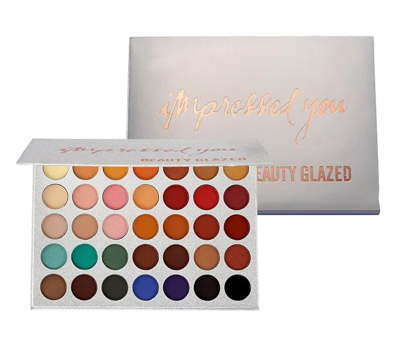 Beauty Glazed Impressed You 35 Pressed Glitter Eyeshadow Palette Luminous Matte Easy to Wear Coloris Makeup Eye Shadow Palettes