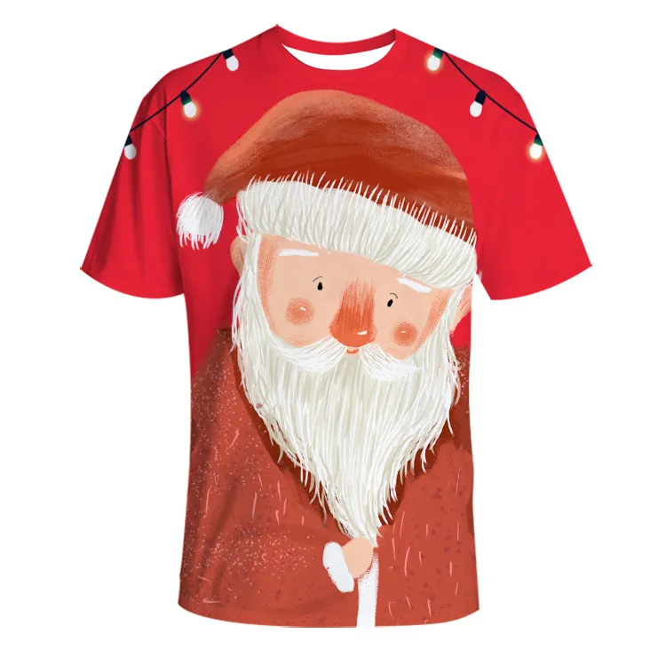 Moda Noel 3D t shirt Hayvanlar Kediler Erkek Bayan tshirt Anime Kısa Kollu Tees O-boyun karikatür tshirt Tops 140 XMAS Hediye yazdırmak