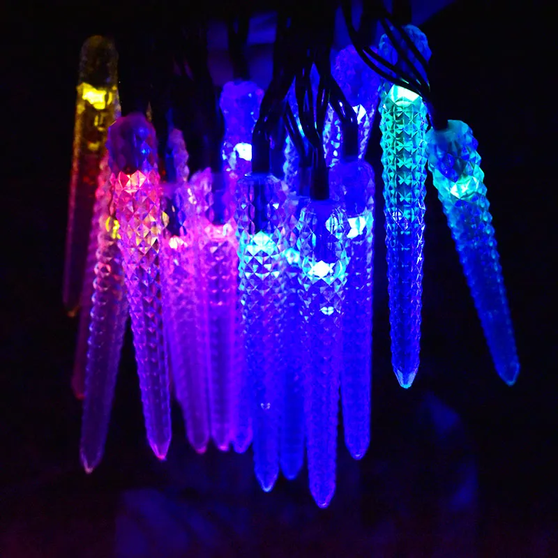 LED Icicle Solar Powered String Lights, 16ft 20LED Fairy Christmas Lights Decoratieve verlichting Outdoor Decor, Garden, Patio