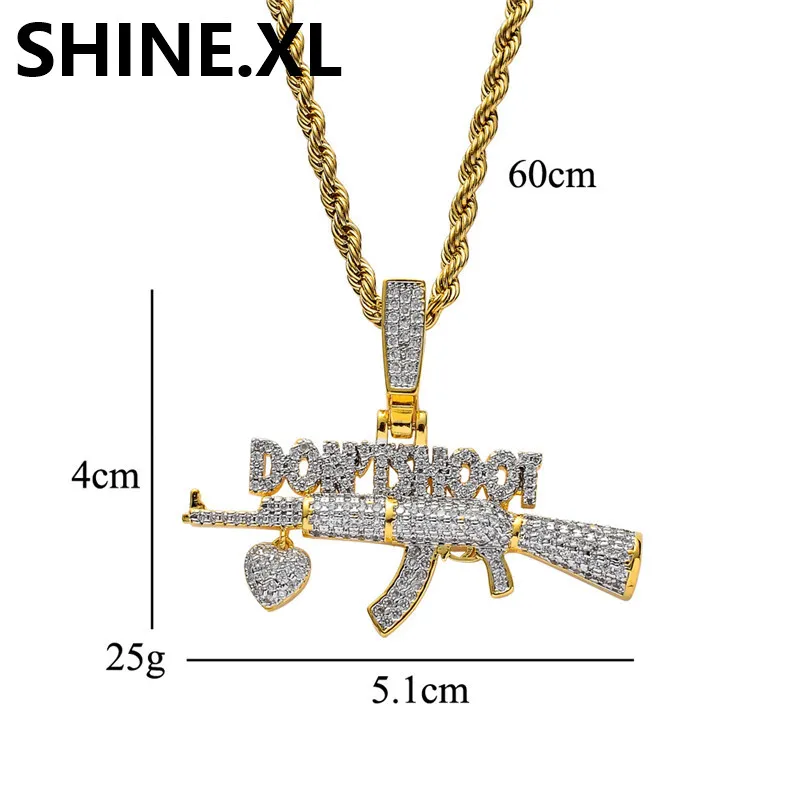 10k Gold AK-47 Machine Gun Pendant, Hip Hop Jewelry - The Golden Bazaar