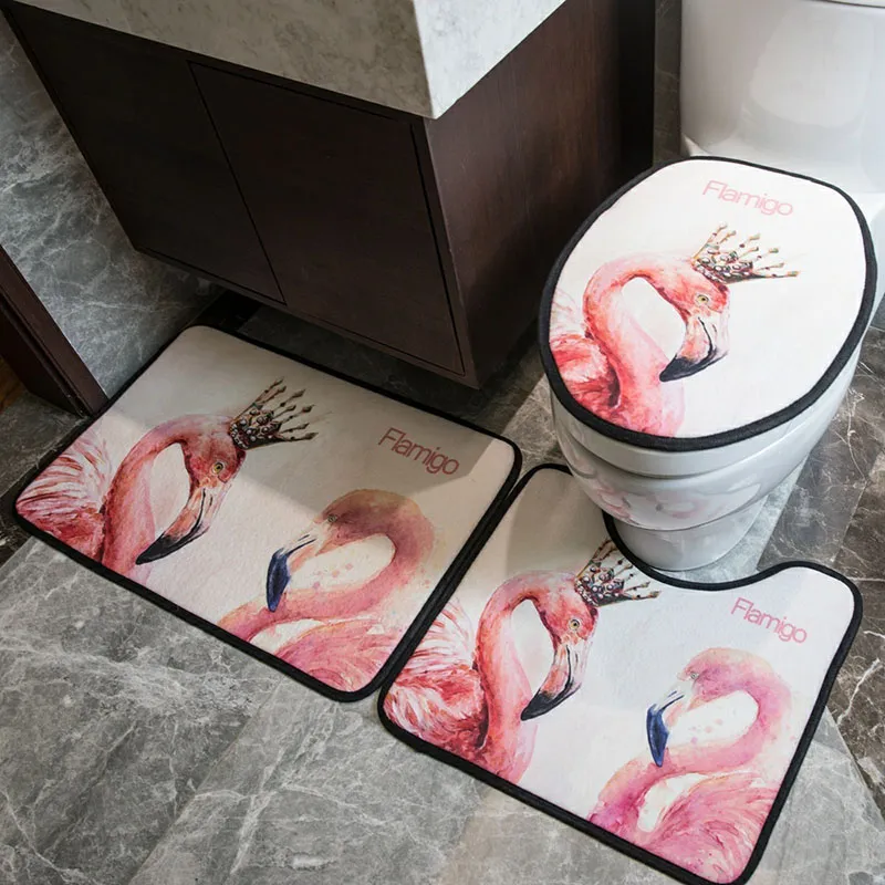 Fashion Printed Toilet Seat Covers Personality Classic Home Non Slip Bath Mat High Quality Bathroom Accessories 3pcs325V