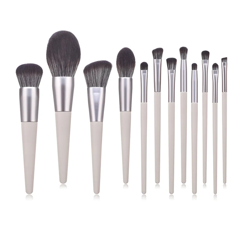 12 PCS Maquiagem Profissional Brushes Set Chama Nose Lip Blending Pó Foundation Concealer Blush Sculpting escova cosmética Rosto Maquiagem Kits