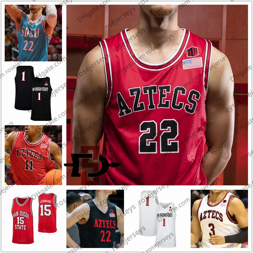 مخصص سان دييغو ولاية أزتيك 2020 كرة السلة # 22 Malachi Flynn 11 مات ميتشل 5 Yanni Wetzell Schakel Men Youth Kid SDSU Jerseys 4xl