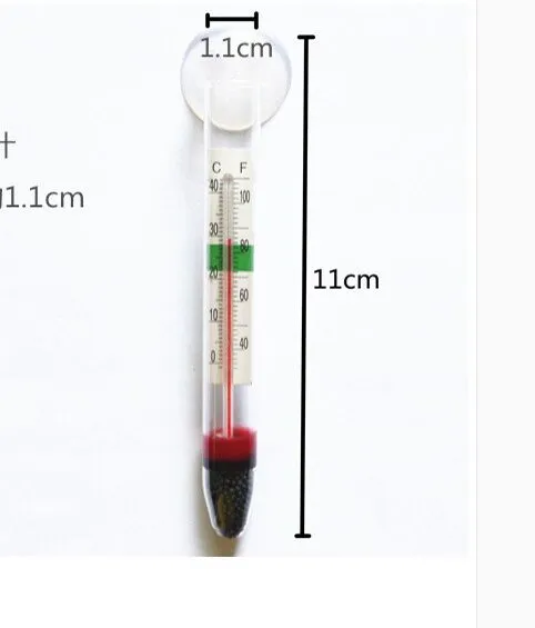 Glass Aquarium Thermometer with Suction for Fish Tank