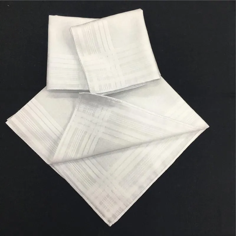 100% katoen wit zakdoek satijn strip vierkante zakdoek witte tafel servet mannelijke vrouwelijke katoenen zweethanddoek 40 * 40cm