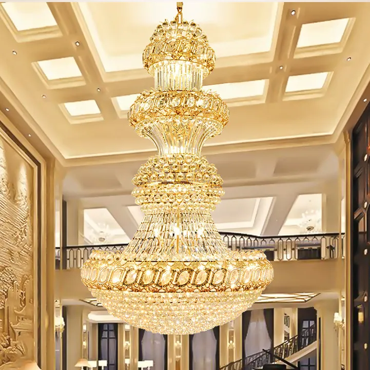 LED American Modern Crystal Crystal Chandelier Lights Fixture Big European Chandeliers Hotel Lobby Hall 홈 실내 조명 Dia 80cm/100cm/120cm