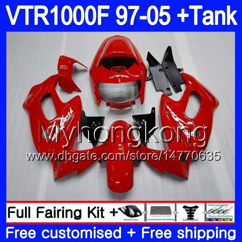 Body For HONDA SuperHawk VTR1000F ALL Gloss red 97 98 99 00 01 02 256HM.5 VTR1000 F VTR 1000 F 1000F 1997 1998 1999 2000 2001 2002 Fairings