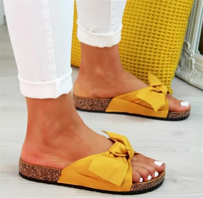 bow slippers women sommer torridity sandals slipper indoor outdoor linen flops beach shoes female fashion shoes