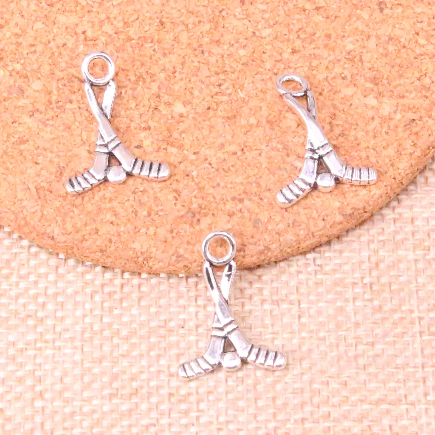 133pcs Charms hockey club 16*23mm Antique Making pendant fit,Vintage Tibetan Silver,DIY Handmade Jewelry