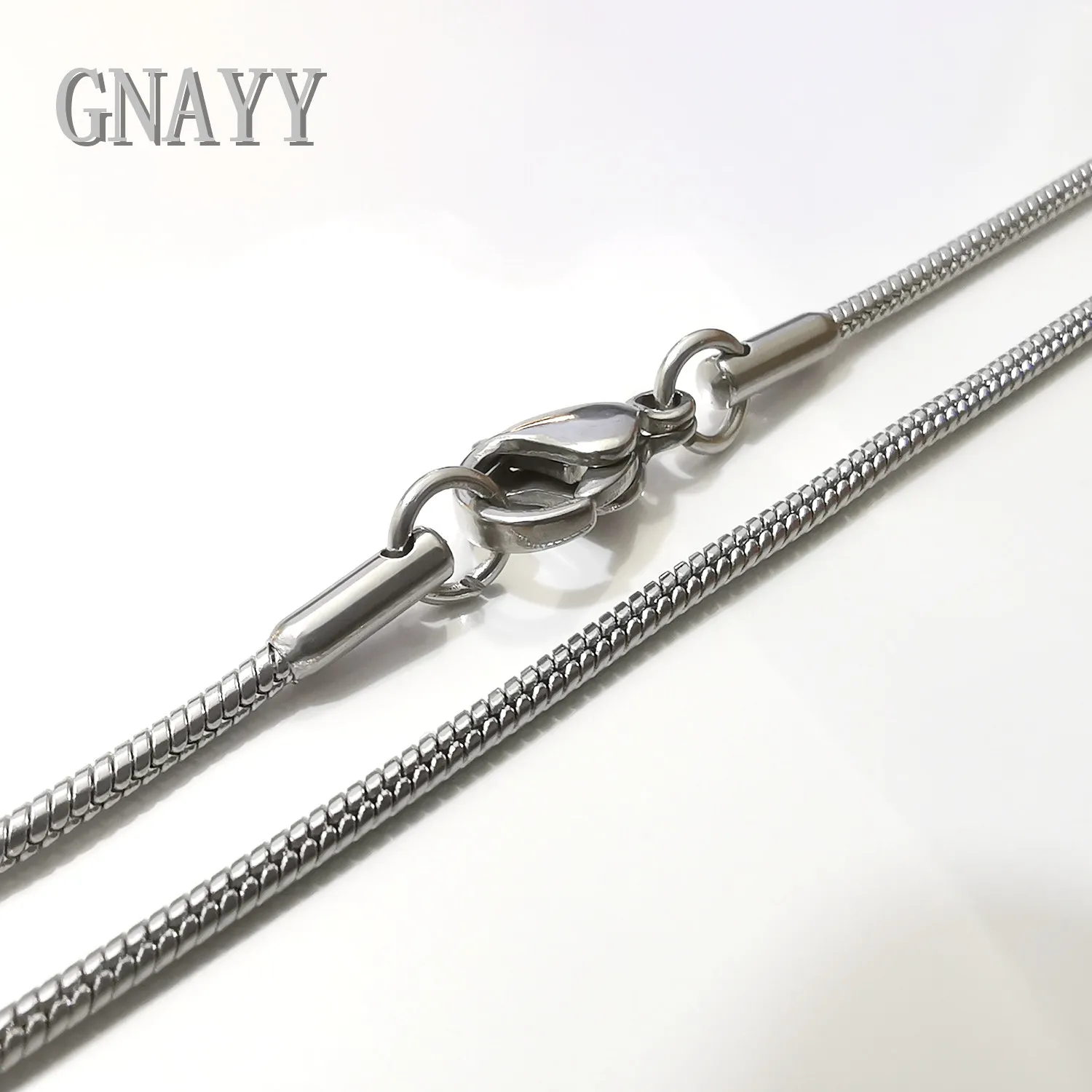 5pcs mycket i bulk silver rostfritt stål tunna 1,2 mm rund ormkedja länk halsband för kvinnor 18 tum