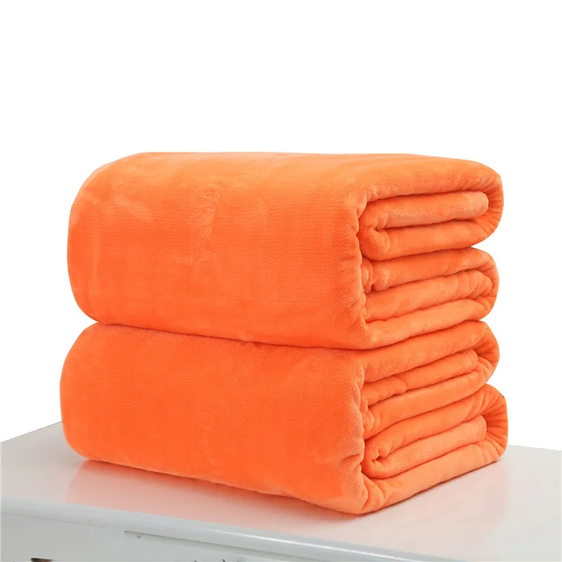 Flannel Fleece Blankets Solid Color Soft Warm Coral Pets Blanket 50*70CM 70*100CM