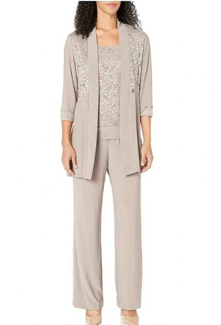 champagne colored pant suit