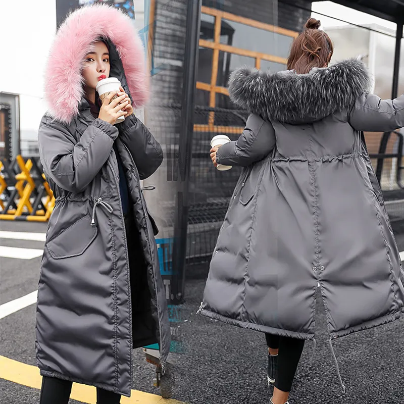 Wipalo 2019 Nouveau Hiver Femmes Collection Manteau Dames Coton Manteau Veste Ample Sous Le Genou Longueur Chaud Avec Fourrure Capuche Vetements Dexterieur Da 28 19 DHgate