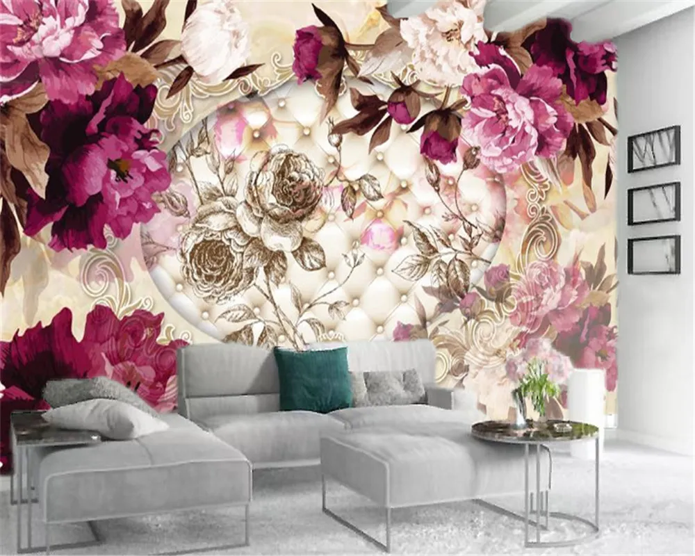 3d Flower Wallpaper Delicate Flowers and Rich Peony Customize Your Favorite Premium Atmospheric Decoration Wallpaper