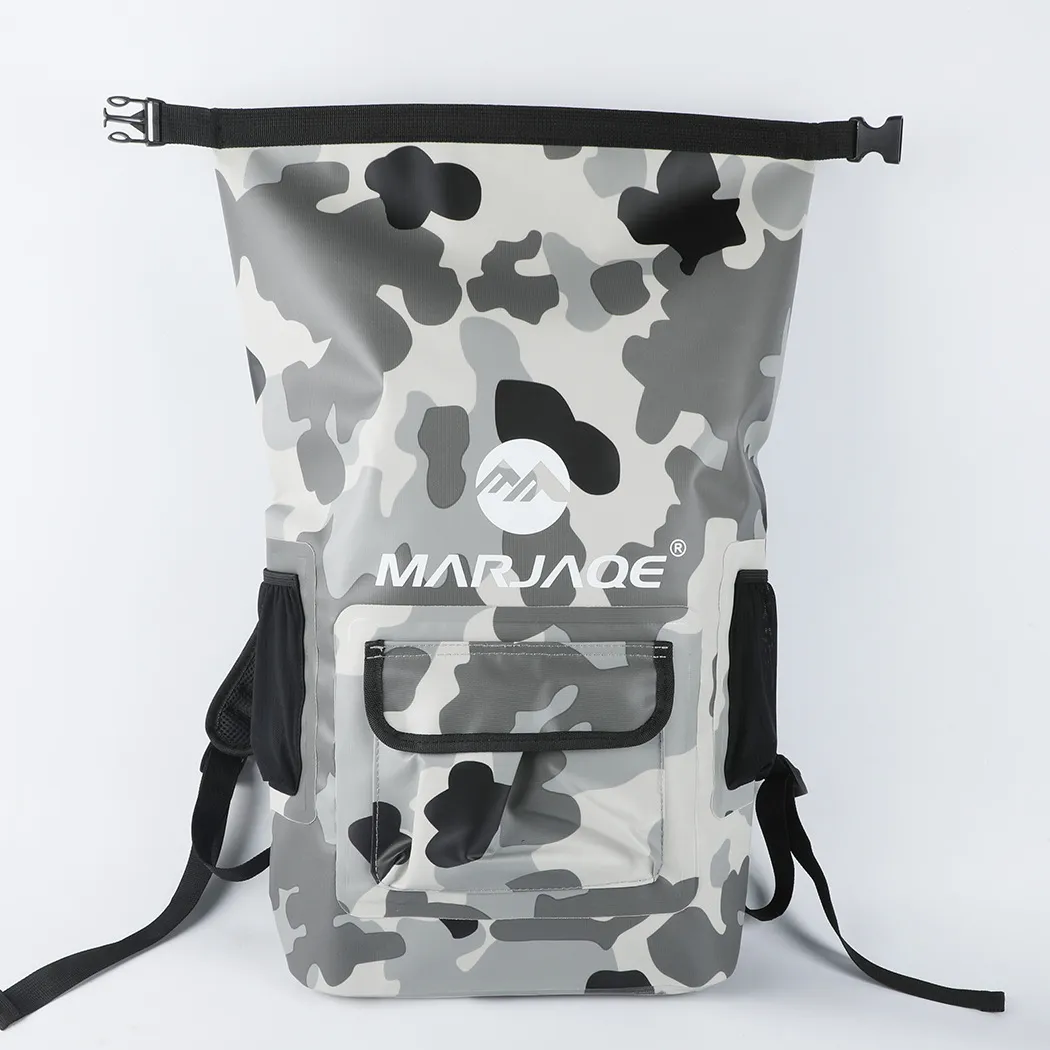 22L New Style Rolltop Waterproof Backpack Upstream saco seco Airtight 0.55mm 500D lona de PVC duplo acolchoado alças