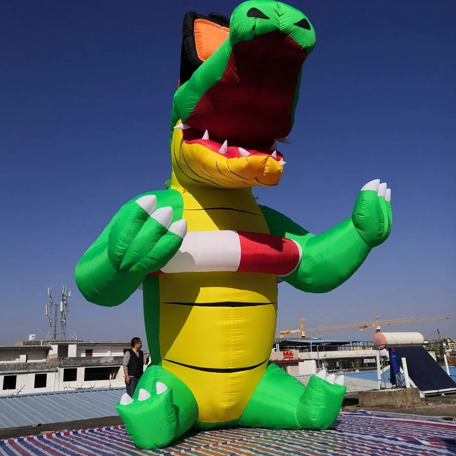 5M Giant Giant Free Standing Model nadmuchiwany krokodyl pop -up kreskówka na imprezę hotelową w Turcji