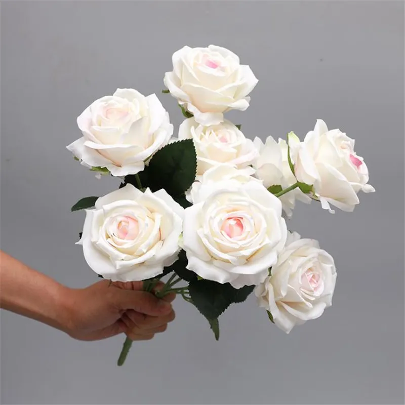 Falso Francês Rose (10 cabeças / grupo) 17,32" comprimento de simulação rosas para o casamento Início decorativa Flores artificiais