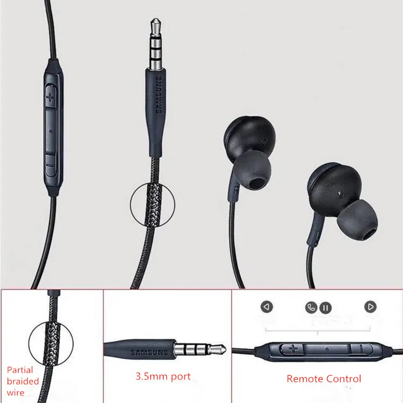 OEM Earbuds S10 Earphones Bass Headsets Stereo Sound Headphones 3.5mm in ear For Samsung S10 S10E S8 S9 HTC EO-IG955