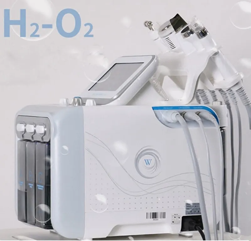 6in1 H2-O2 Hydra Dermabrasion Aqua Peel RF Bio-Lifting Spahydro Materermargarase Machine Machine Cold Hammer Sport Oxygen