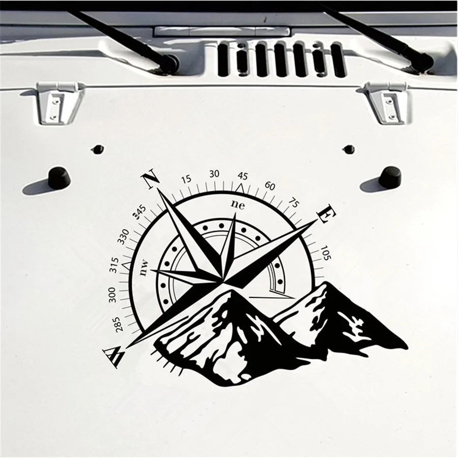 Off Road Compass Auto Sticker Rose Navigate Vinyl Sticker Decal