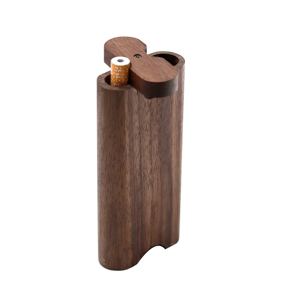 Hout Dugout Set 103 MM Tabak Hout Dugout Opslag Container Keramische One Hitter Pijp Sigarettenhouder Pijp Accessoires