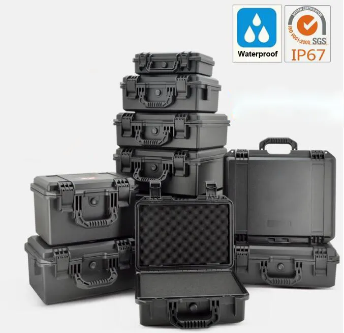 Tool Case Waterproof Impact Resistant Safety Case Suitcase Toolbox File Box Equipment Camera Case with Pre-cut Foam Lining