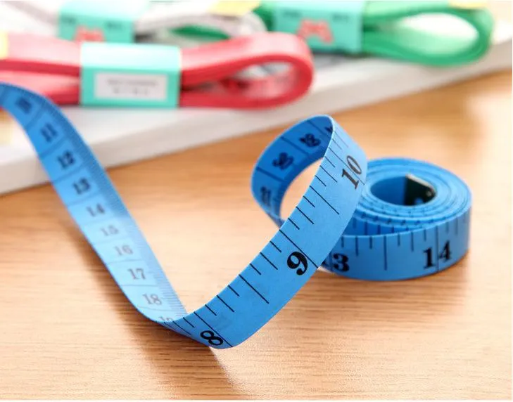 Practical 1.5m Tape Measure Sewing Tailor Fabric Measuring Tapes Ruler Soft  Flat with Round Plastic Case, Pack of 2
