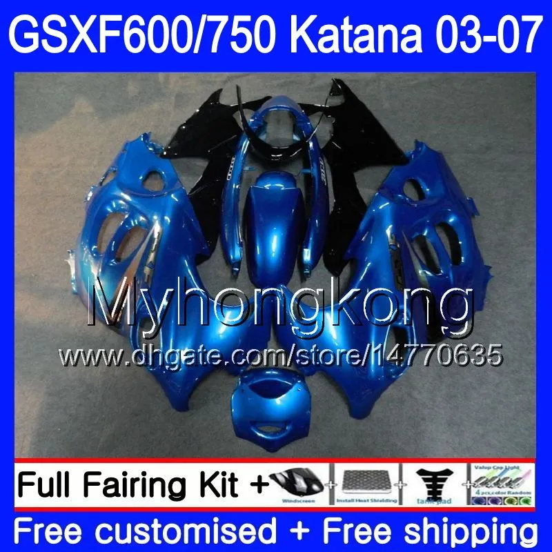 GSX600F For SUZUKI GSXF 600 750 GSXF600 2003 2004 2005 2006 2007 293HM.34 GSXF-750 stock blue frame KATANA GSXF750 03 04 05 06 07 Fairings