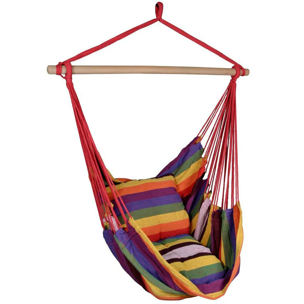 Rosso Deluxe Hammock Rope Sedie Patio Porch Yard Tree Apped Air Swing Outdoor