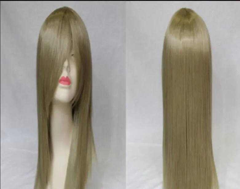 Парик Подробности о новом парике светло-оливкового цвета с длинными прямыми женскими париками