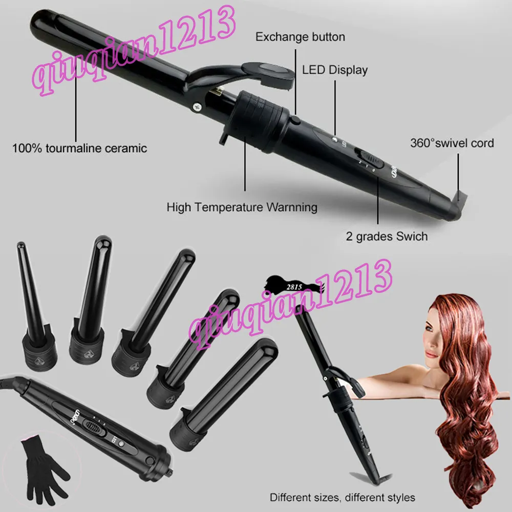 Professional Hair Curling Irons Set 5 In 1 Interchangeable Barrel